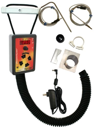 IQ120 BBQ Temperature Regulator Kit With Small Adjustable Kamado Pit Adapter For Big Green Egg (Small, Mini), Char-Griller Akorn, Kamado Joe Jr., And Many Other Small Kamado Smokers