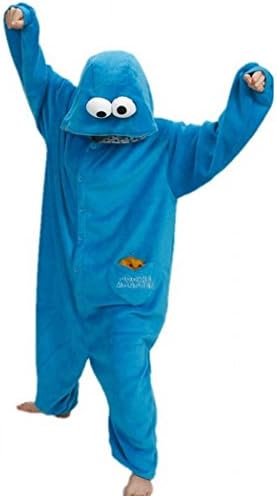 Sweetdresses Adult Unisex Animal Sleepsuit Kigurumi Cosplay Costume Pajamas (Small, Cookie Monster)