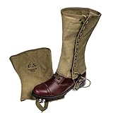 WWII Us Army Gaiters M1938 Canvas Legging Putte Spats Khaki Button Color Replica