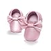 BENHERO Newborn Baby Boys Girls Soft Soled Tassel Bowknots Crib Infant Toddler Prewalker Moccasins Shoes（11cm, 0-6 Months Infant, 5107/Middle Pink