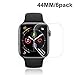 [6 Pack] Apple Watch Screen Protector 44MM PET, hairbowsales HD Screen Protector Anti-Bubble Scratch-Resistant Guard Cover 3D Hydrogel Protective Soft Film Apple Watch Series 4 44mm PET