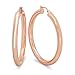 Gem Stone King 2 Inches Wide Stainless Steel Rose Gold Plated Hoop Earrings (50mm Diameter)