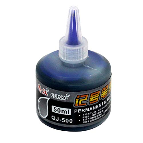 Baost 50ml Permanent Instantly Dry Graffiti Black Blue Red Refill Ink Bottled Fountain Pen Ink for Marker Pens, Quills, and Calligraphy Pens Blue