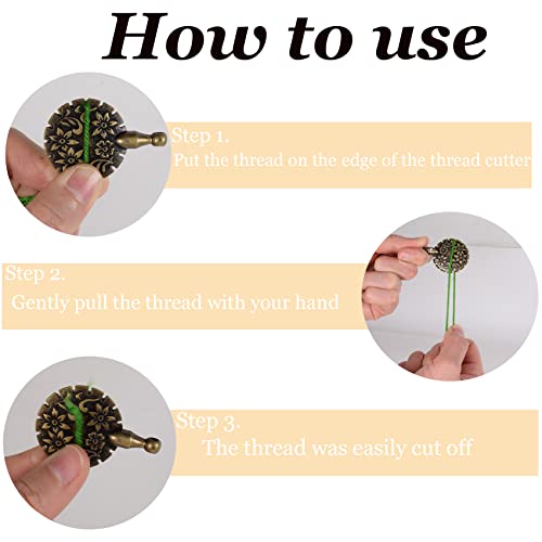 J.CARP 2Pcs Yarn Cutter Pendants, Bronze Metal Thread Cutter Pendant for DIY Sewing Tools