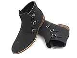 Easy Strider Chelsea Ankle Shoe Boots – Suede Material (Brown/Black/Navy) – Classic Footwear For Men – Comfortable Rounded Toe – Side Buckles With Zippered Closure (Sizes 7 To 15)