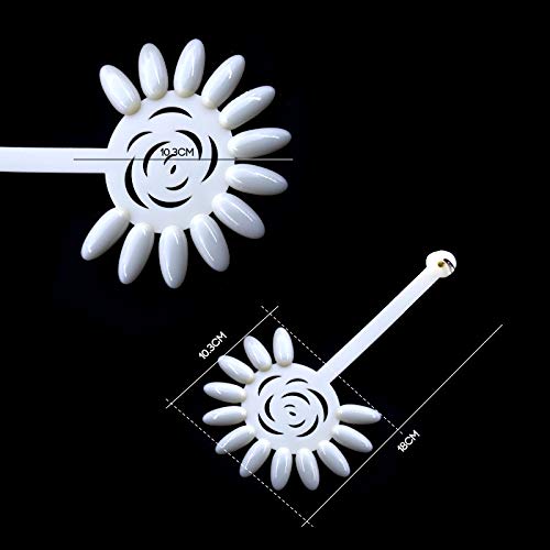 XICHEN 240 Tips Nail Swatch Sticks 120 Pcs Transparent color +120 Pcs White Round sun flower Nail Art Tips Sticks Display Polish Board Display Practice Sticks Tool Binder Ring Holder - Thumbnail 6
