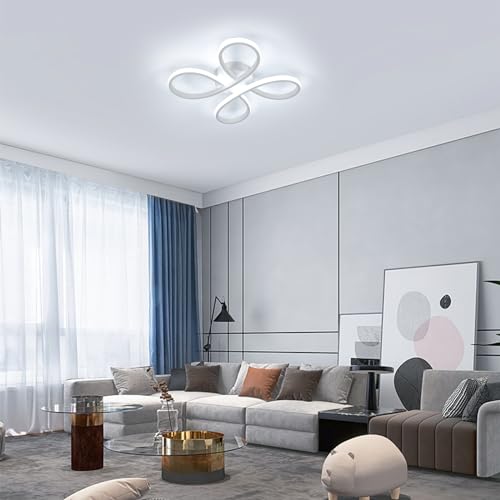 Comely 30W 3400LM LED Ceiling Light Flower Ceiling Light White LED Lamp for Different Rooms Like Bedroom Living Room Cool White 6500K Larger Size 40cm Diagonal