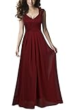 REPHYLLIS Women Sexy Vintage Party Wedding Bridesmaid Formal Cocktail Dress(S,Burgundy)