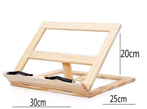 Pullic Wooden Adjustable Book Laptop Stand Tablet Reading Rest Holder (Beige) - Thumbnail 4