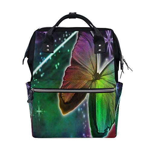 Diaper Bags Butterfly Dreams Version Pretty Nature Glitter Fashion Mummy Backpack Multi Functions Large Capacity Nappy Bag Nursing Bag for Baby Care for Traveling