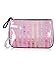 Victoria's Secret Beauty Rush Pink Glitter Stripe MINI Cosmetic/Coin Purse with Key Ring