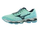 Mizuno Women's Wave Prophecy 3 Running Shoe, Cabbage/Indigo