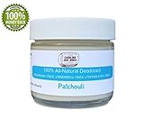 BEST All Natural Patchouli Deodorant, by Carolina Soap Works | 2 Ounce Jar/60 Day Supply | NO Aluminum, NO Parabens | For Men and Women of All Ages | Non-GMO, BPA Free