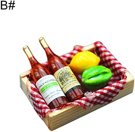 whatBYDs Miniature Garden Ornaments,Fairy Garden Figurines,Magnetic Miniature Fridge Sticker Dollhouse Plastic Fruit Wine Glass Accessories for Garden Dollhouse Xmas Decoration - B