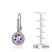 Sterling Silver Choice of Gemstone Birthstone and White Topaz Round Leverback Earrings