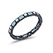 Blue Apple Co. 3mm Art Deco Full Eternity Wedding Band Baguette Round Cubic Zirconia 925 Sterling Silver Choose Color