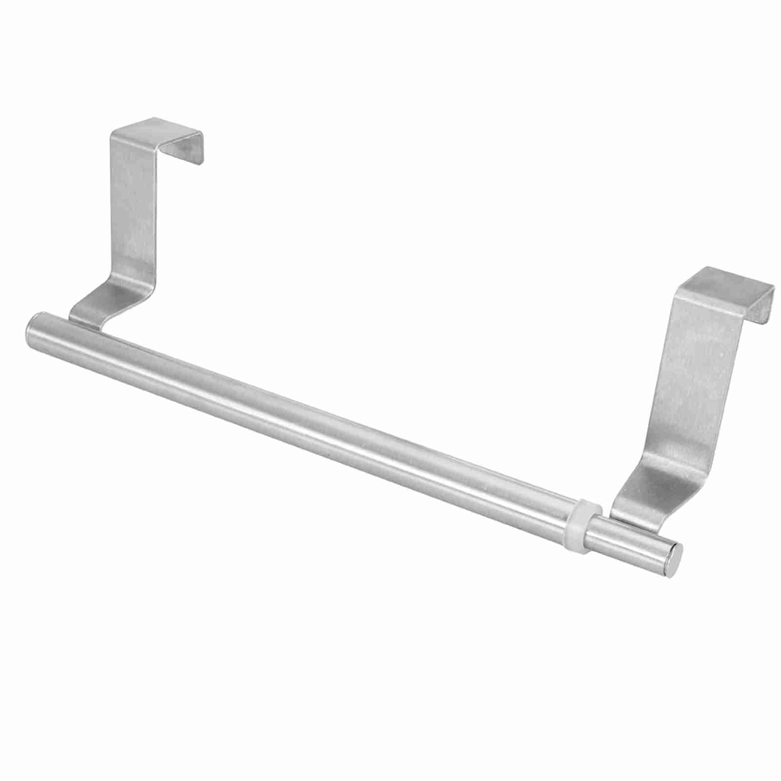 Towel Rail Holder, Stainless Steel Retractable Bath Towel Rack Double/Single Bar Bedroom Towel Shelf for kitchen bathroom living room (34cm retractable horizontal bar)