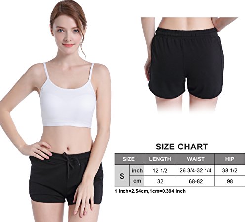 HBY 2 Pack Women's Casual Running Workout Yoga Shorts Sports Fitness Short Pants