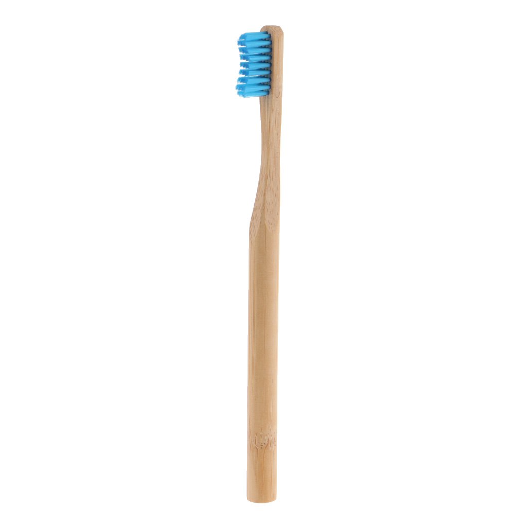 3 x E-Cron Bamboo Toothbrush (Blue) with Eco-friendly, 100% organic and biodegradable toothbrush handle. Your Natural Dental Care with The clean and warm touch of The bamboo.