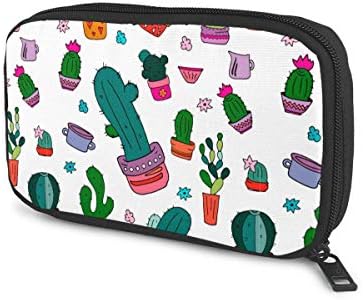 ガジェットポーチ 充電器収納ポーチ Pc周辺小物用収納ポーチ トラベルポーチ かわいい サボテン マウス ケーブルポーチ モバイルバッテリー Usbケーブル Acアダプタ Sdカード 多機能 携帯 防水 出張 旅行対応