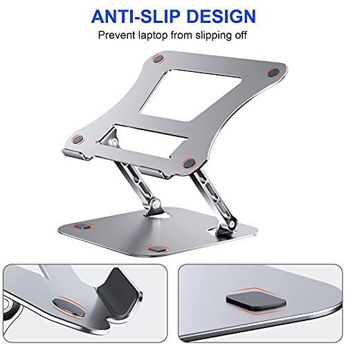 Adjustable Laptop Stand for Desk AOEVI Portable Notebook Stand Ergonomic Aluminum Laptop Riser Compatible with Tablet 10-15.6\