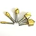 Drill Warehouse 5 Pc Titanium Chamfering Countersink Drill Bit Set - 1/4