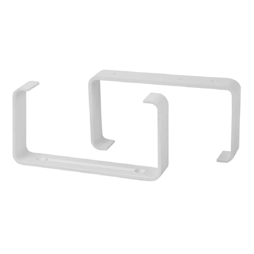 220x55mm Rectangular Ducting Ventilation Mounting Clip - White Plastic Support Bracket for Flat Channel Duct/Pack of x2