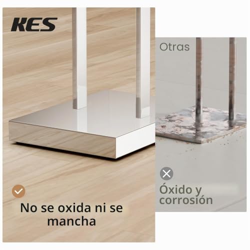 KES Toallero de Pie con 2 Barras, Soporte para Toallas con Base Ponderada de 2,5 kg, Acero Inoxidable 18/8 Acabado Pulido, BTH231