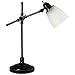 Light Accents Antique Style Desk Lamp with Black with Gold Trim and Frosted White Glass Shade Desk Light Table lamp