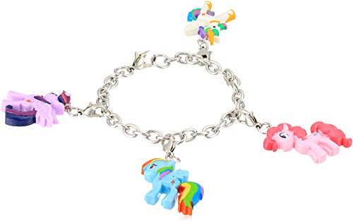 My Little Pony 4 Piece Painter changeable Celestia Pinkie Twilight Rainbow Interchangeable Charm Bracelet