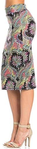 ompson Women's Below the Knee Pencil Skirt for Office Wear Floral RainbowX-Large