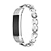 Newest Premium Replacement Accessory Metal Watch Bands Bracelet Strap for Fitbit Alta HR and Alta(No Tracker) (Style E: Silver)