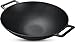 Utopia Kitchen Cast Iron Shallow Concave Wok, Black, 12 Inch, Wide Handles