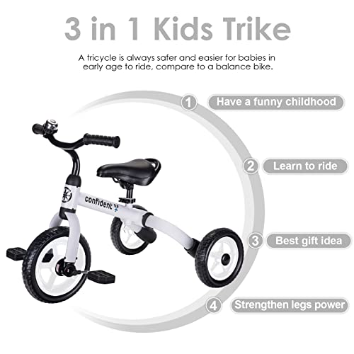 YGJT 3 in 1 Toddler Tricycle for 2 4 Year Old Folding Kids Trike