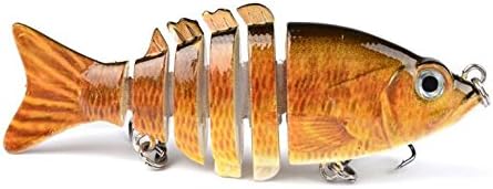 Fishcm 3.5" Crazy Series Multi Jointed Fishing Hard Lure Bait Swimbait Life-like (Golden)