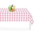 Pink Checkered Gingham 12 Pack Premium Disposable Plastic Tablecloth 54 Inch. x 108 Inch. Rectangle Table Cover By Grandipity