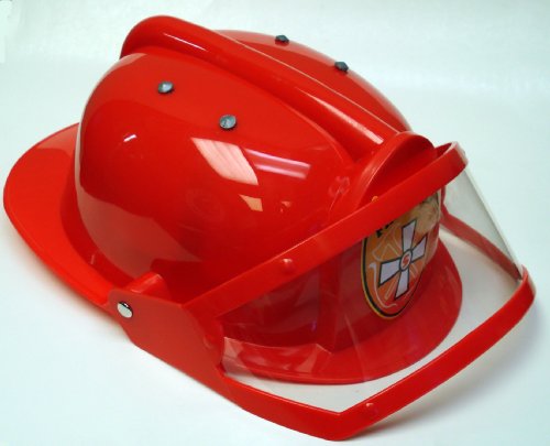 Aeromax Firefighter Helmet with movable visor, RED, Adjustable Size