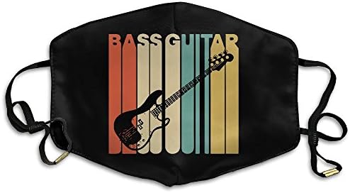 HKKNR Masks Men And Women Vintage Style Bass Guitar Silhouette Printed Cotton Mouth-Masks Face Mask Polyester Anti-dust Masks