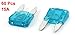 uxcell 60 Pcs 15A Automotive Car Motorcycle Mini Blue Blade Type Fuse