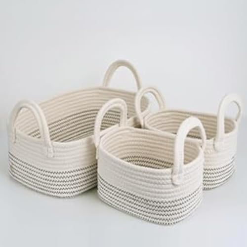UBBCARE Set Of 4 Storage Basket-11 X 10.5 X 10.5 In, Cotton Rope Basket For Shelves Toys Book Cube Storage Bins With Handles Woven Storage Baskets For Organizing Brown P 197452344