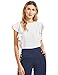 MAKEMECHIC Women's Solid Ruffle Sleeve Summer Tops and Blouses White S