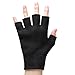 LANGFON Fingerless Moisturizing Gloves, Gel Spa Gloves, Moisturizing Gel Socks for Dry Rough Cracked Hand Repair Gloves Hand Gloves Moisturizing Overnight, Color Black Size M