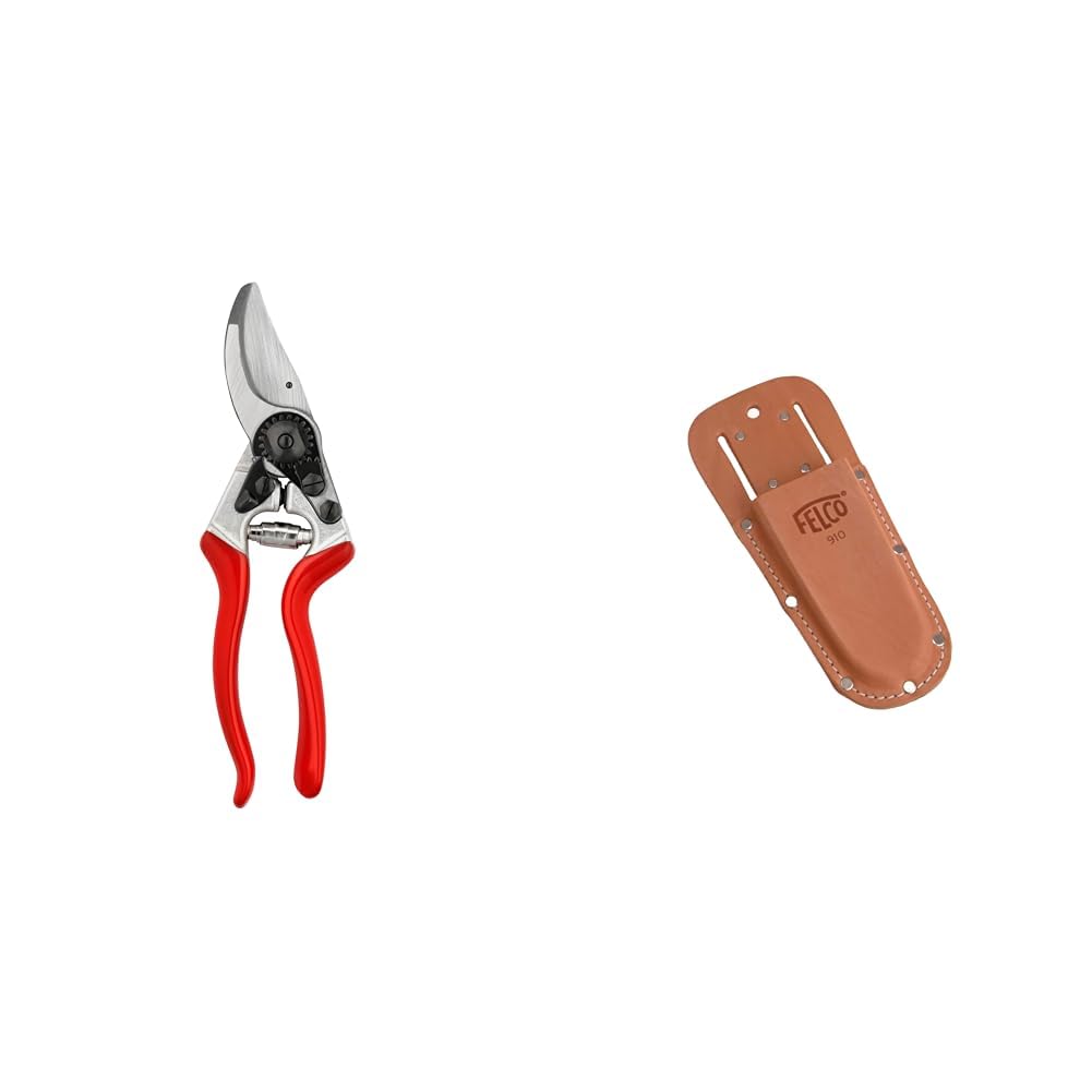 FELCO Model 8 Secateurs (Large) & F-910 Model Leather Holster, Brown