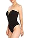 May&Maya Women's Strapless Plunge Neck Bodysuit (XS, Black)