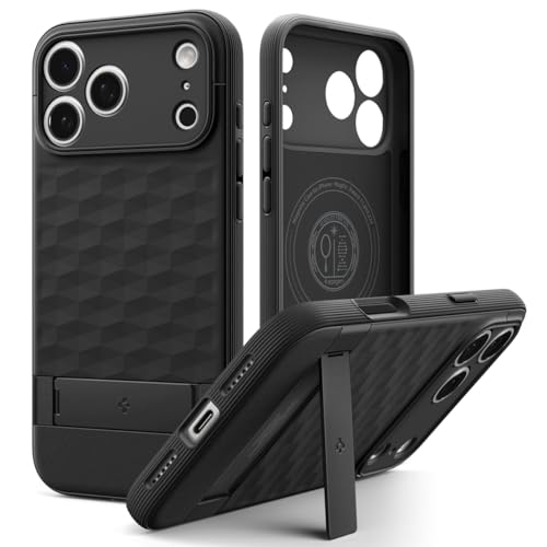 Spigen Parallax S MagFit for iPhone 17 Pro MAX case cover MagSafe compatible [Built-in Kick stand] - Matte Black