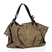 BMC Dark Tan Denim Multi Zipper Pocket Oversized Lined Fashion Handbag Satchel Shopper Tote
