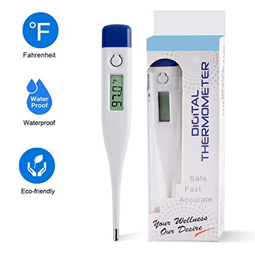 Electronic Oral Thermometer, 2 Pack Digital Thermometer, Rectal and
