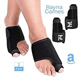 RAYNA GAMES Bunion Corrector and Bunion Relief - Orthopedic Big Toe Straightener - Elastic and Adjustable Bunion Splint - Turf Toe Brace Effective Hallux Valgus Treatment for Women and Men
