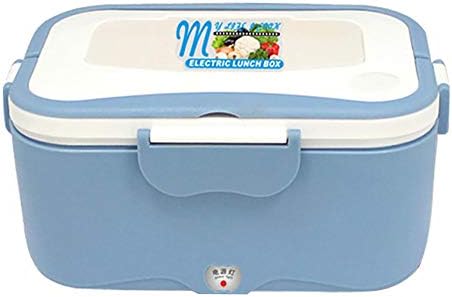 LJFG 12V/24V/110V Electric Rice Cooker Car Heat Insulation Lunch Box Charging Hot Multi Food Warmer Box for Truck Car,Blue,12V