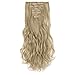 Clip in Hair Extensions 8 PCS 18 Clips 145G Thick Straight Curly Full Head Real Natural Synthetic Fibre Hairpiece 60 colors for Women Lady Girls(17 inch,ash blonde mix bleach blonde-curly)